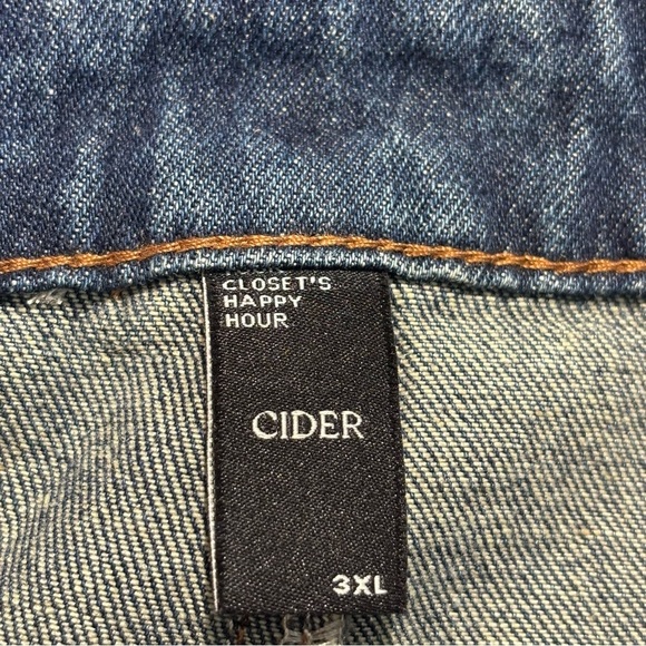 CIDER Sz 3X Denim Skirt Rhinestone At Pockets Zipper Closure Front Slit Maxi - Picture 4 of 8